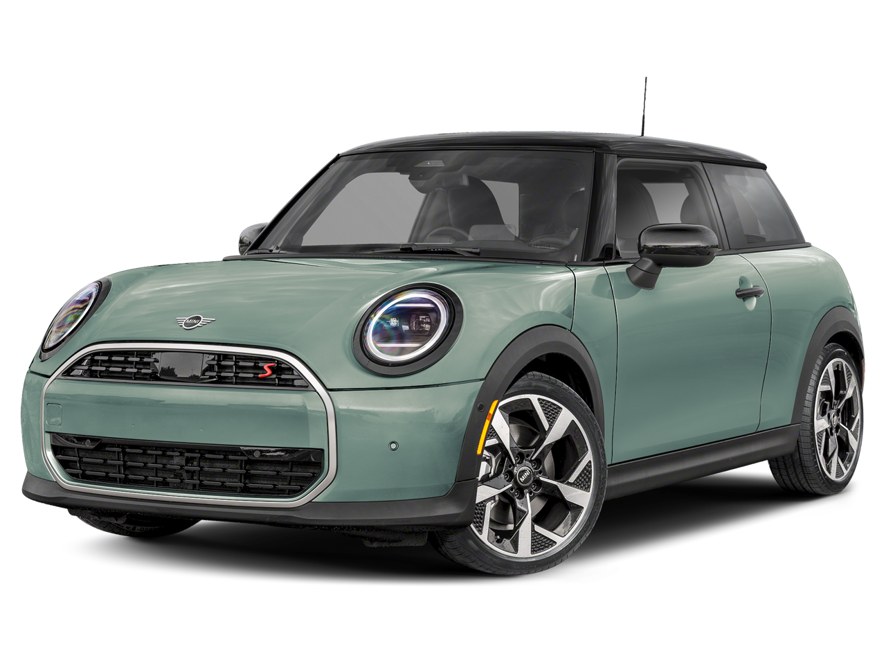 2026 MINI 2 DOOR SIGNATURE PLUS in Ocean Wave Green Metallic — front three-quarter view