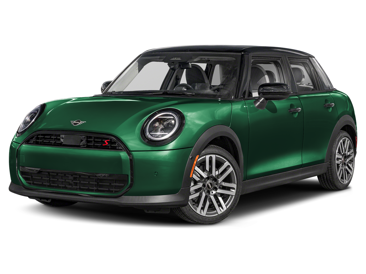 2026 MINI 4 DOOR SIGNATURE PLUS in British Racing Green IV Met — front three-quarter view