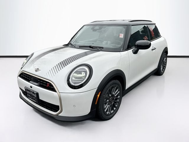 2026 MINI 2 DOOR ICONIC in Nanuq White Metallic — front three-quarter view