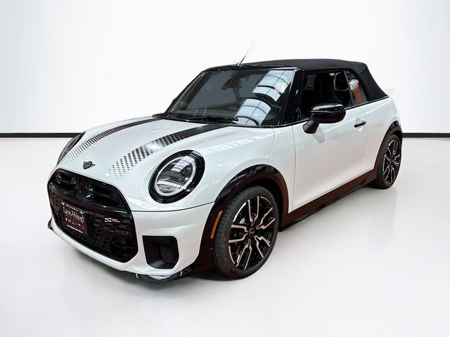 2026 MINI CONVERTIBLE ICONIC in Nanuq White Metallic — front three-quarter view