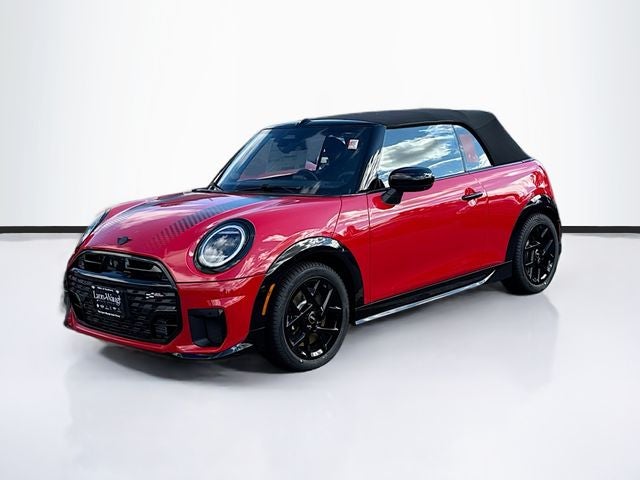 2026 MINI CONVERTIBLE ICONIC in Chili Red II — front three-quarter view