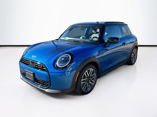 2026 MINI 2 DOOR SIGNATURE PLUS in Icy Sunshine Blue Metallic — front three-quarter view
