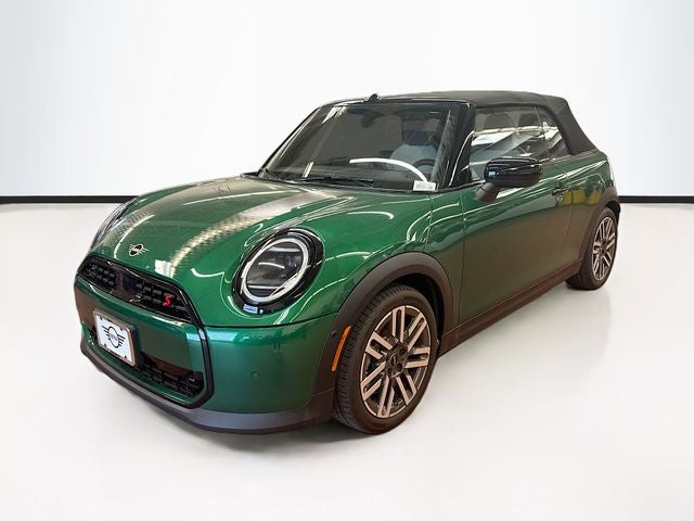2026 MINI CONVERTIBLE SIGNATURE PLUS in British Racing Green IV Met — front three-quarter view